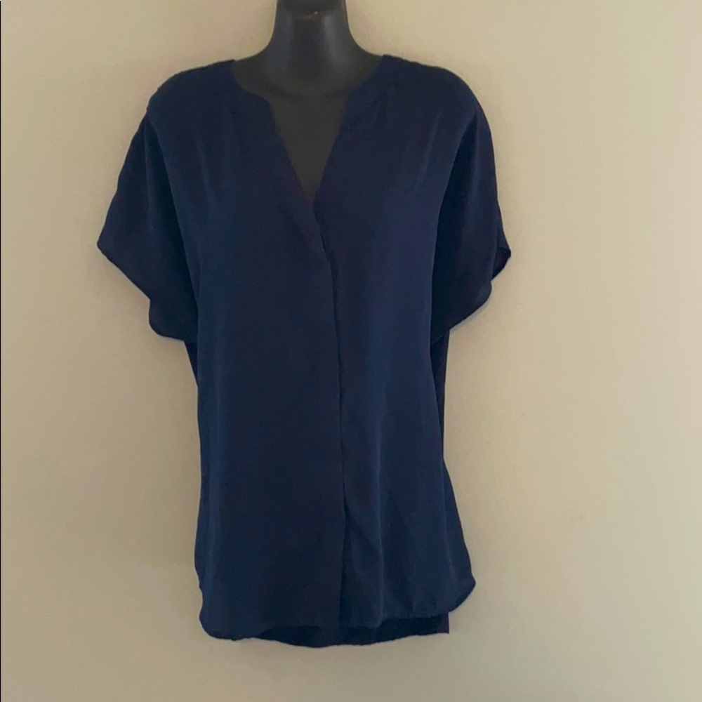 Navy blue Adrianna Papell short sleeve blouse